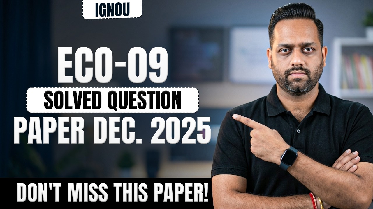 ECO 09 Solved Question Paper Dec 2025 IGNOU ECO 09 Money, Banking and Financial Institutions Paper