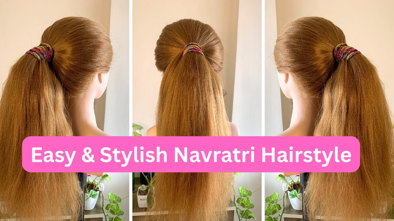 Lace Ponytail Hairstyle | Easy & Stylish Navratri Hairstyle for Garba, Dandiya & Festive Look 💃