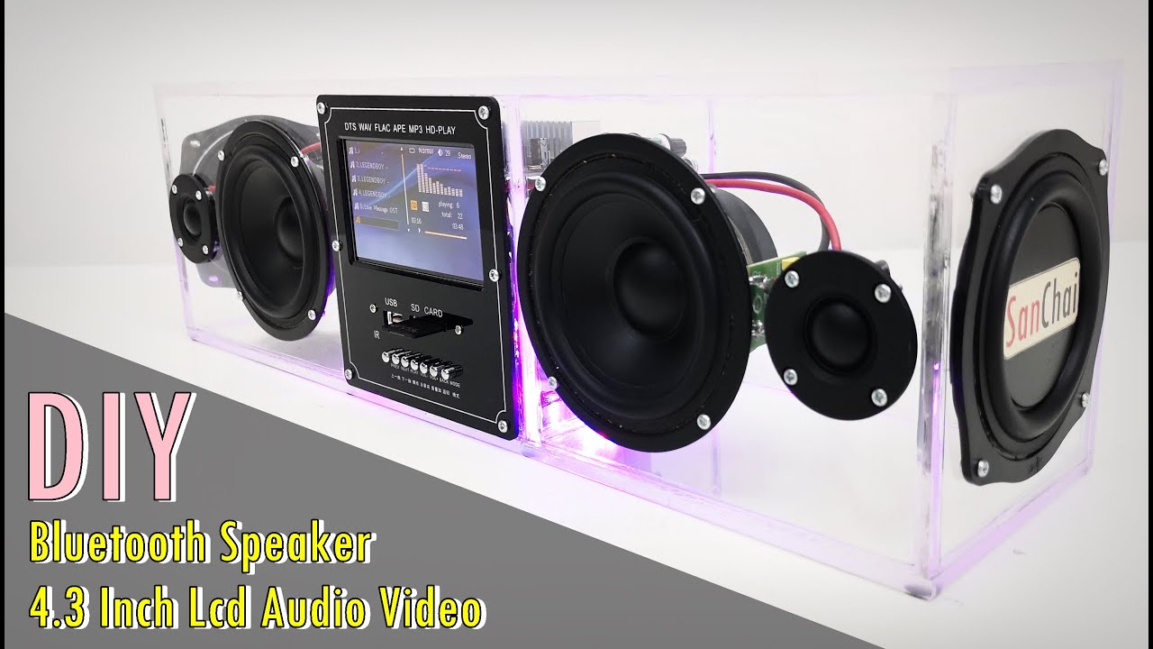DIY ลำโพงบลูทูธ Bluetooth Speaker 4.3 Inch Lcd Audio Video