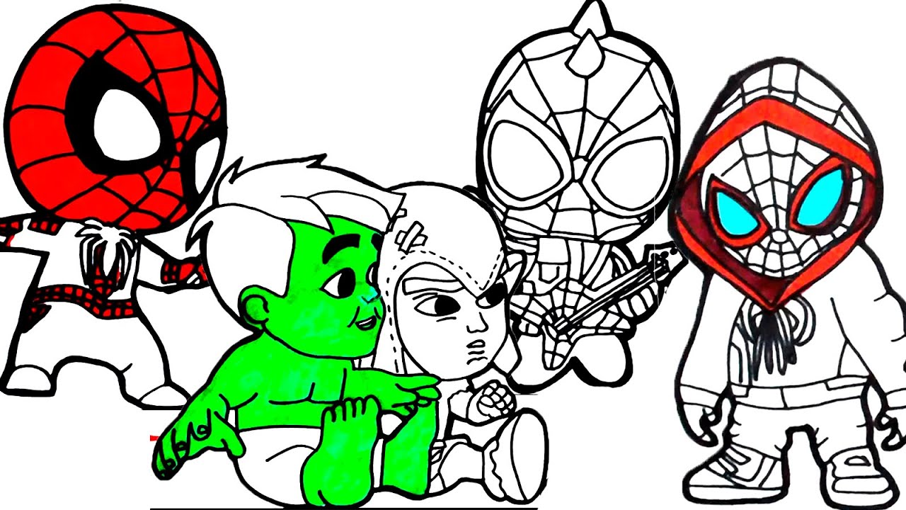 🔴🔴How To Draw Marvel's Spidey and His Amazing Friends | Baby Hulk and Green Goblin - punk