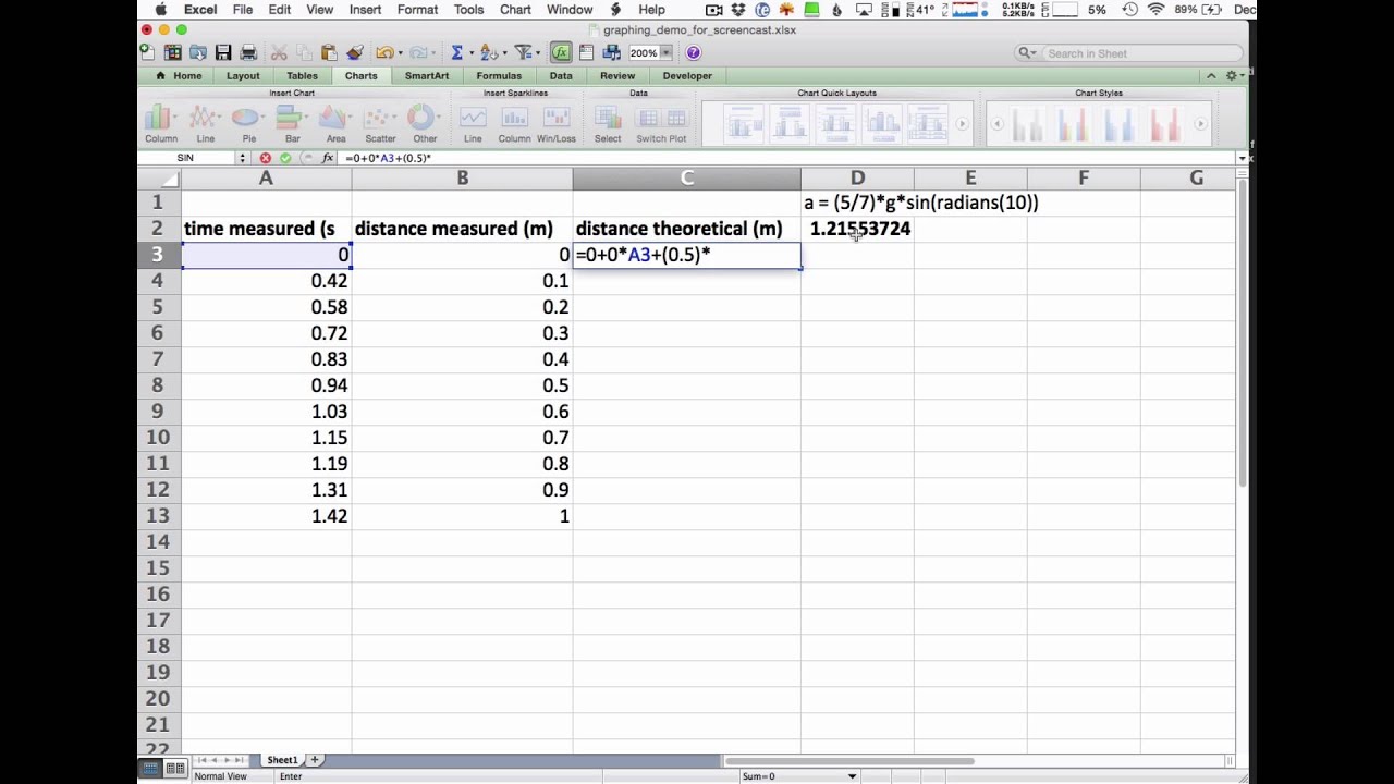 Using Excel to create graphs