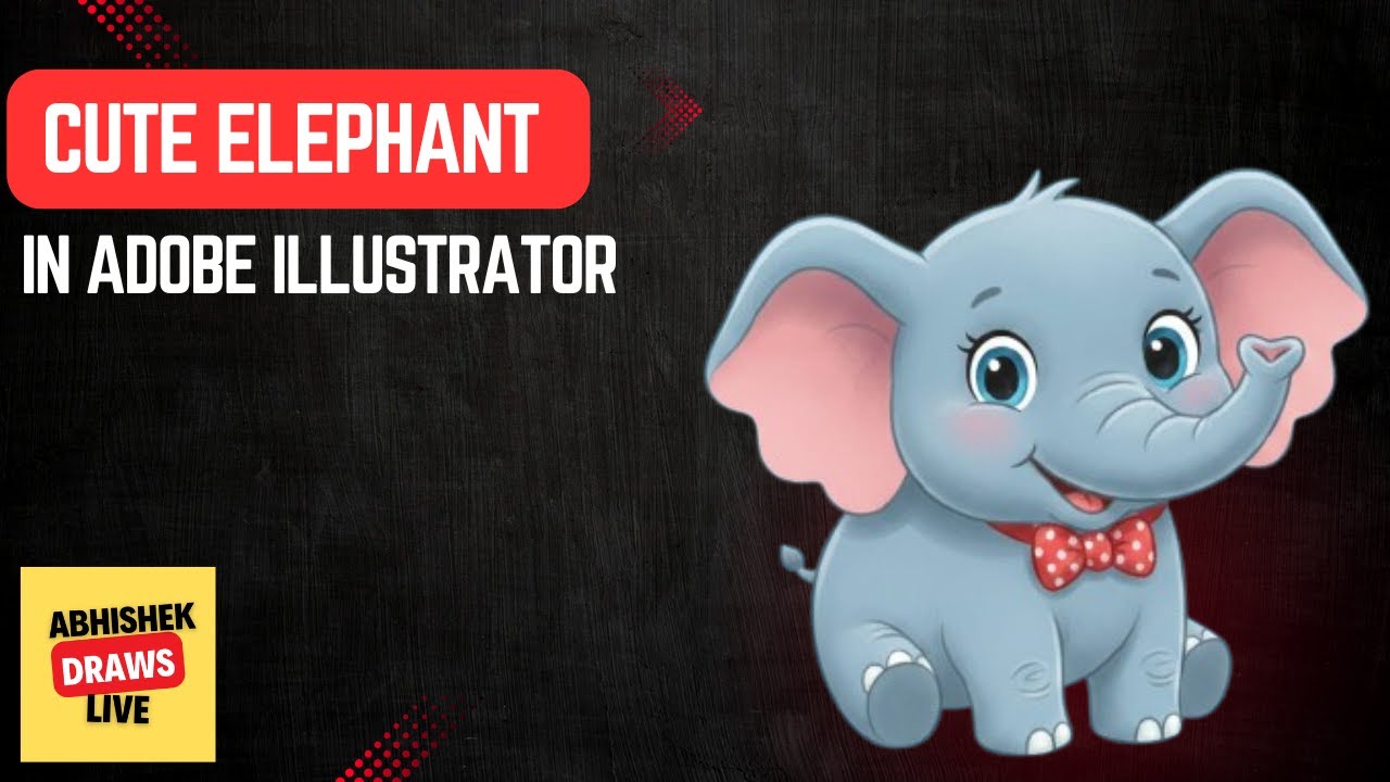 Tracing a Cute Elephant in Adobe Illustrator | Black & White Image to Vector Art