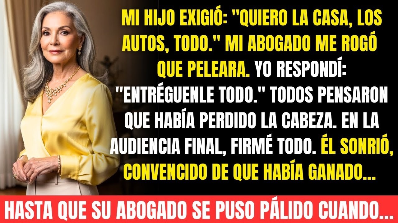 Mi hijo quiso quitarme todo. Acepté y, en el tribunal, su abogado se piso pálido.