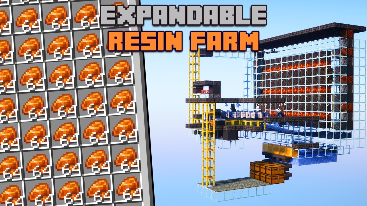 Easy Expandable Resin Farm! 24.000/Hour - 234.000/Hour Resin! | Minecraft Tutorial