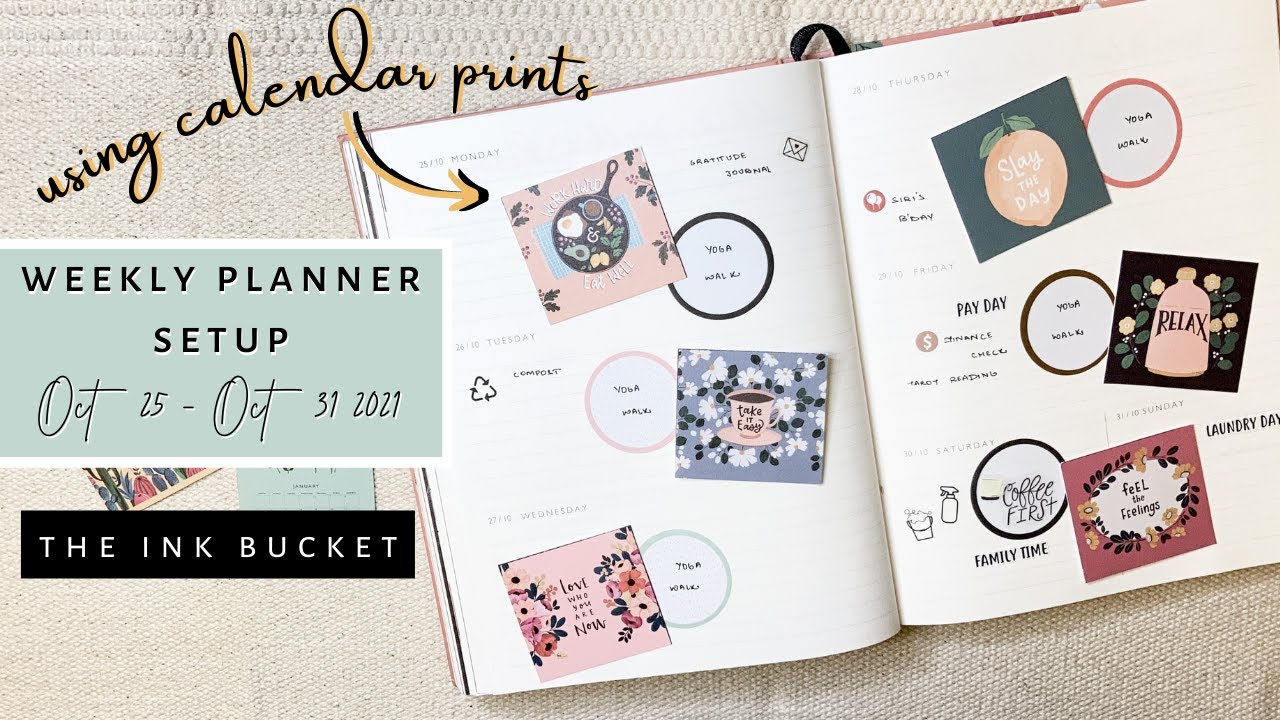 Using Ink Bucket Calendar to Decorate Planner Pages | The Ink Bucket Planner 2021 | Sanjana Raj