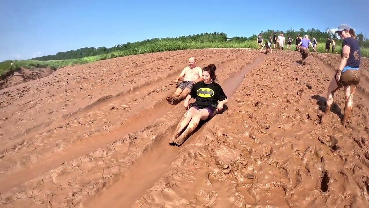 Mud sliding in the Bay of Fundy