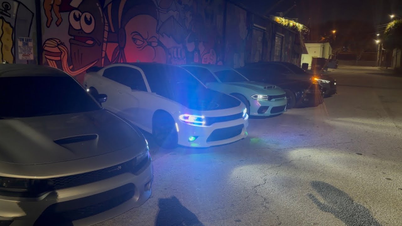 Mustangs,Meros & Mopars Go on a late night cruise POV Drive No talking 