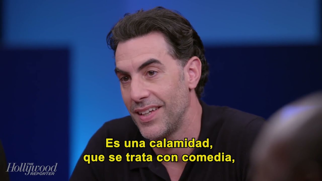 Jim Carrey and Sacha   Baron Cohen at Comedy Actors Roundtable