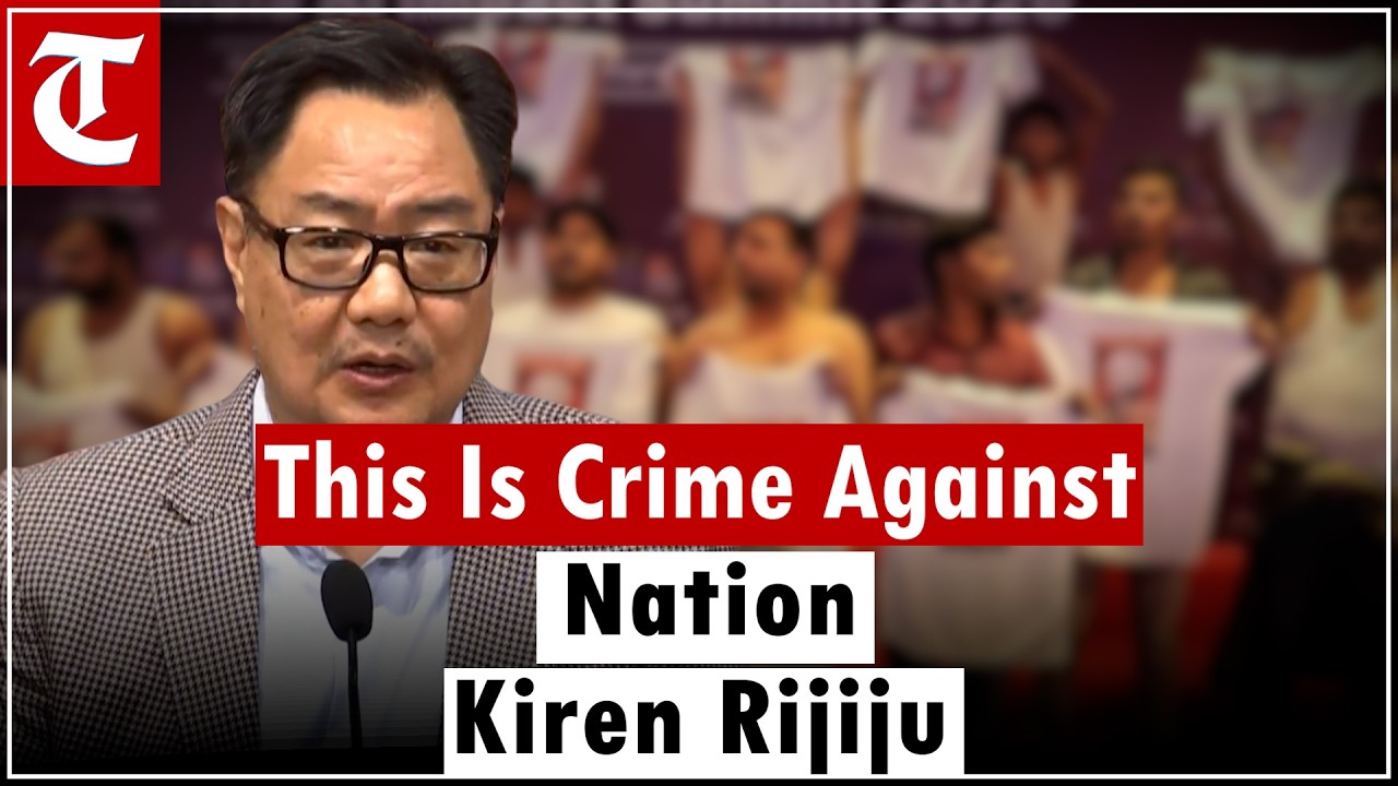 Kiren Rijiju Condemns Youth Congress Protest Says This Is Shameful Crime Against Nation