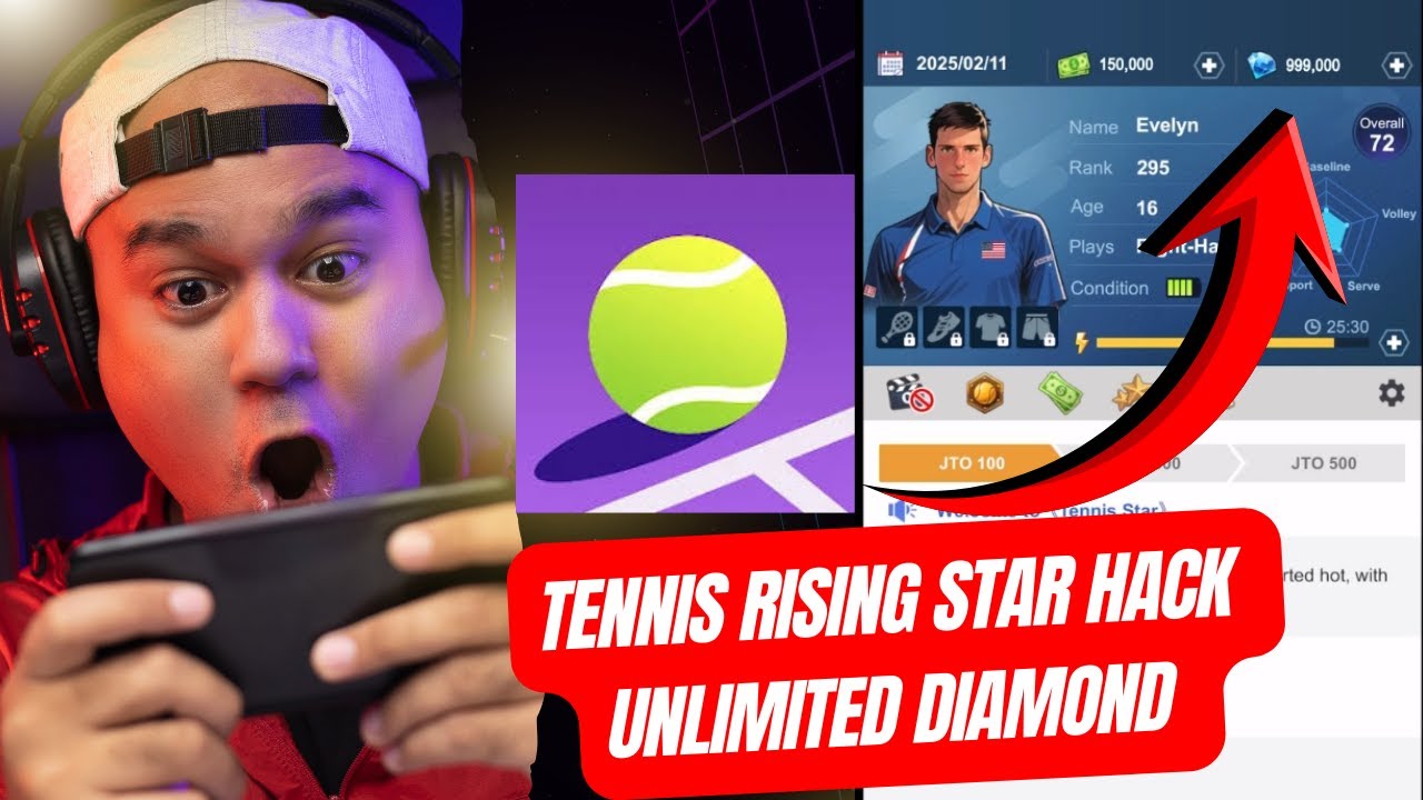 TENNIS RISING STAR HACK GET UNLIMITED 99000 DIAMOND FREE NEW IOS/ANDROID #TENNISRISINGSTAR