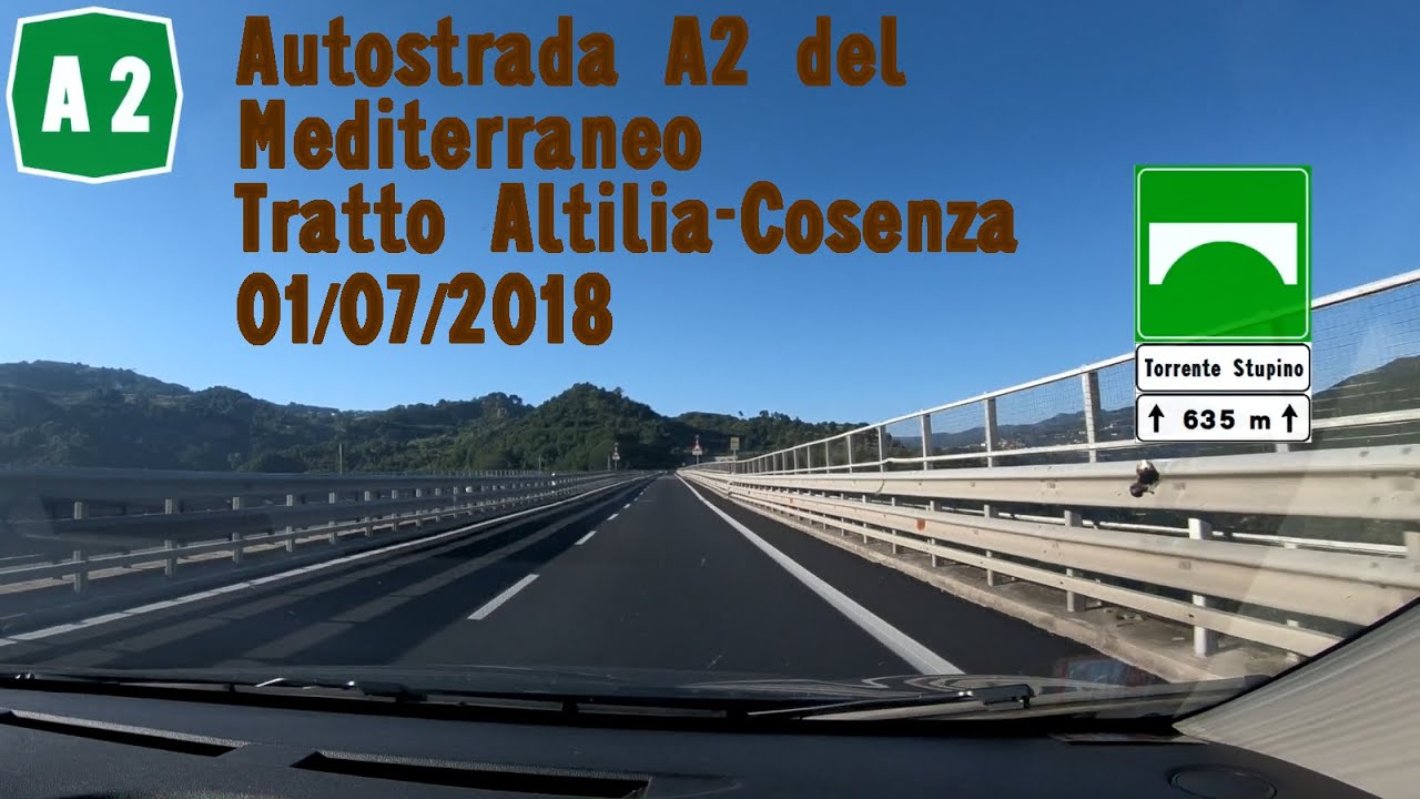 Autostrada A2 tratto Altilia-Cosenza 01/07/2018