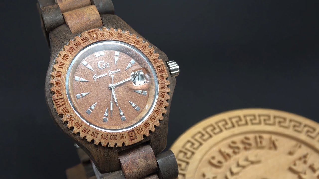 Gassen James 黑檀木、紅檀木手錶 Handmade Ebony Red Cabreuva Jatoba Wooden Watch (GJ3014BRR)