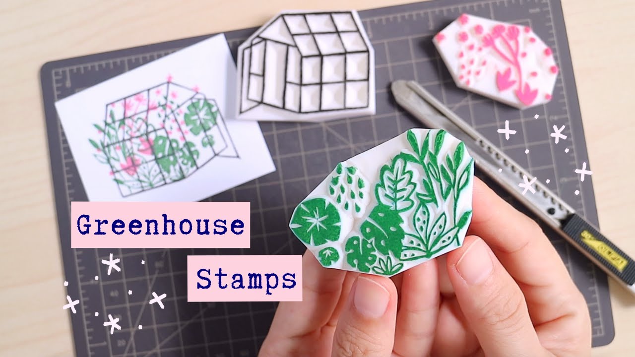 DIY Greenhouse Plants Botanicals Rubber Stamps Tutorial | ASMR ✱ ParadeMade