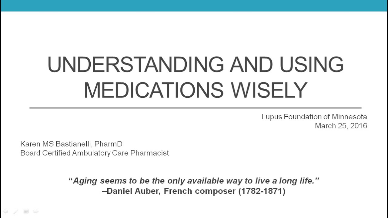 WEBINAR: Understanding and Using Medications Wisely