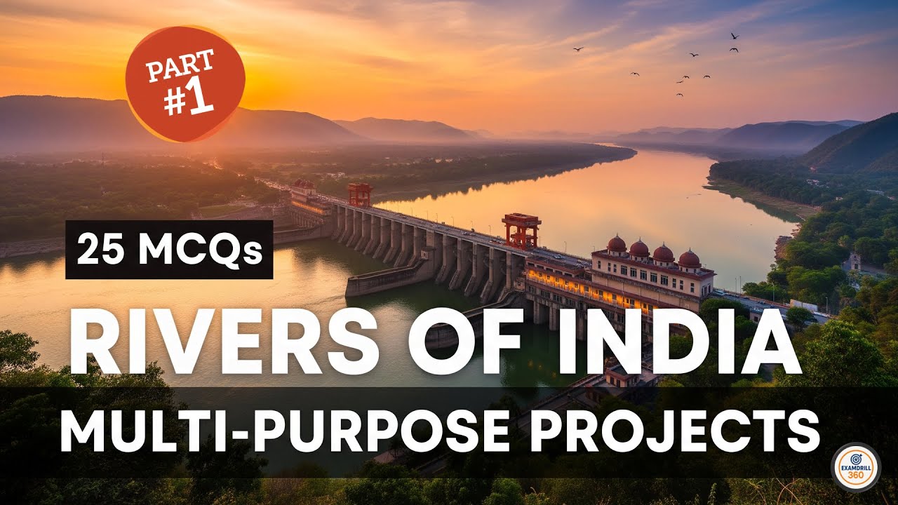 Top 25 MCQs on Rivers of India & Multi-Purpose Projects | All Competitive Exams