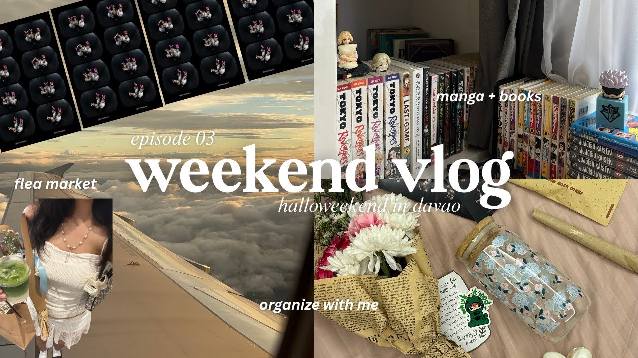 daily vlog / weekend in davao / move with me, organization, hirono, manga & halloween flea market