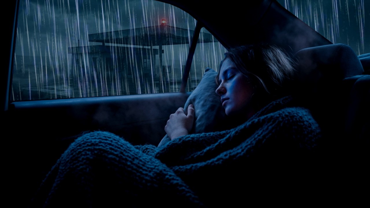 Night Rain in Car for Peaceful Sleep – Rainstorm & Very Huge Thunder | Insomnia Relief Sounds