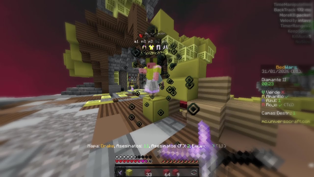 Augustus Client Destroying UniversoCraft in BedWars | KillAura, BackTrack, AutoBlock, And More