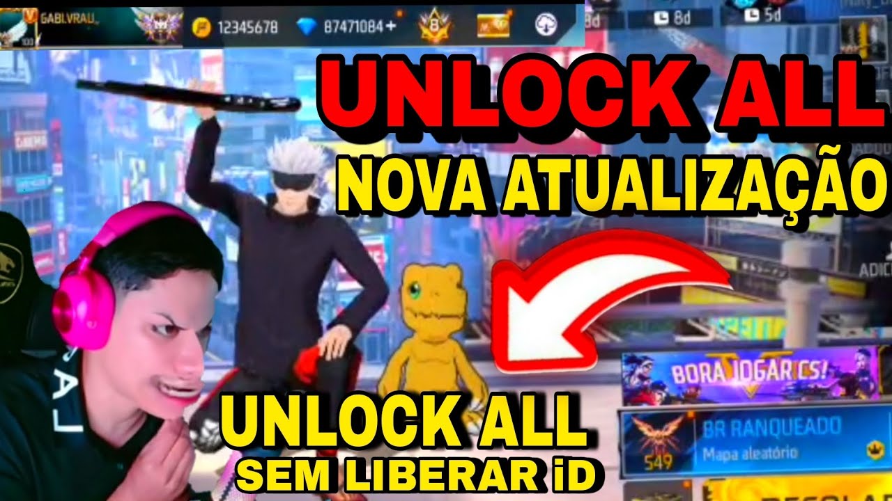 UNLOCK ALL SEM LIBERAR iD NOVA ATUALIZAÇÃO FUNCIONANDO NA PARTIDA, UNLOCK ALL ANT BAN COM SKINS