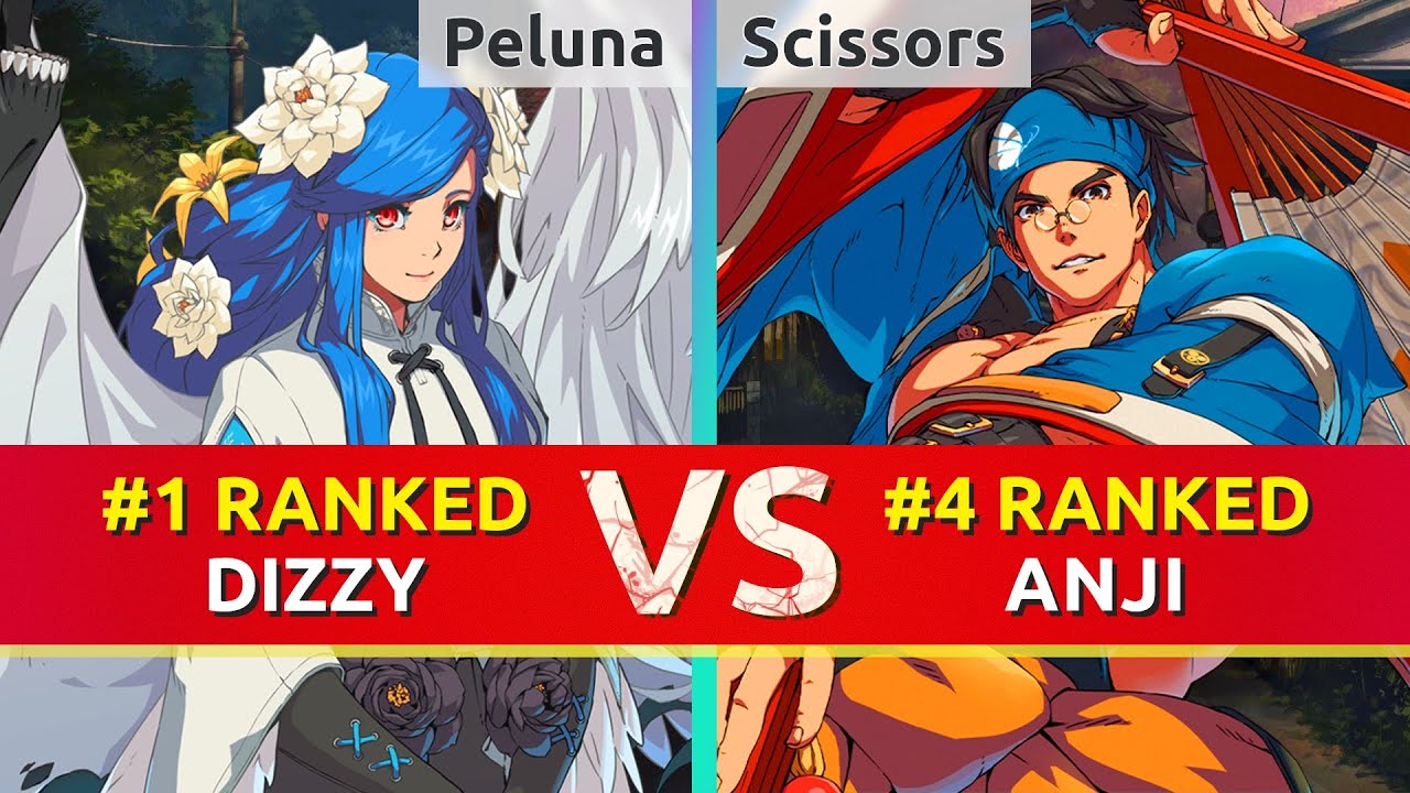 GGST ▰ Peluna (#1 Ranked Dizzy) vs Scissors (#4 Ranked Anji). High Level Gameplay
