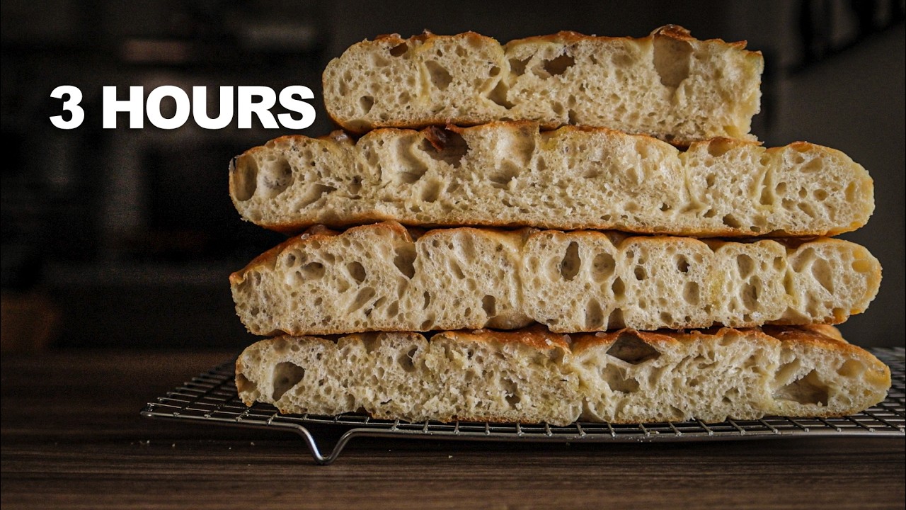 a real FOCACCIA in 3 hours (no stand mixer)