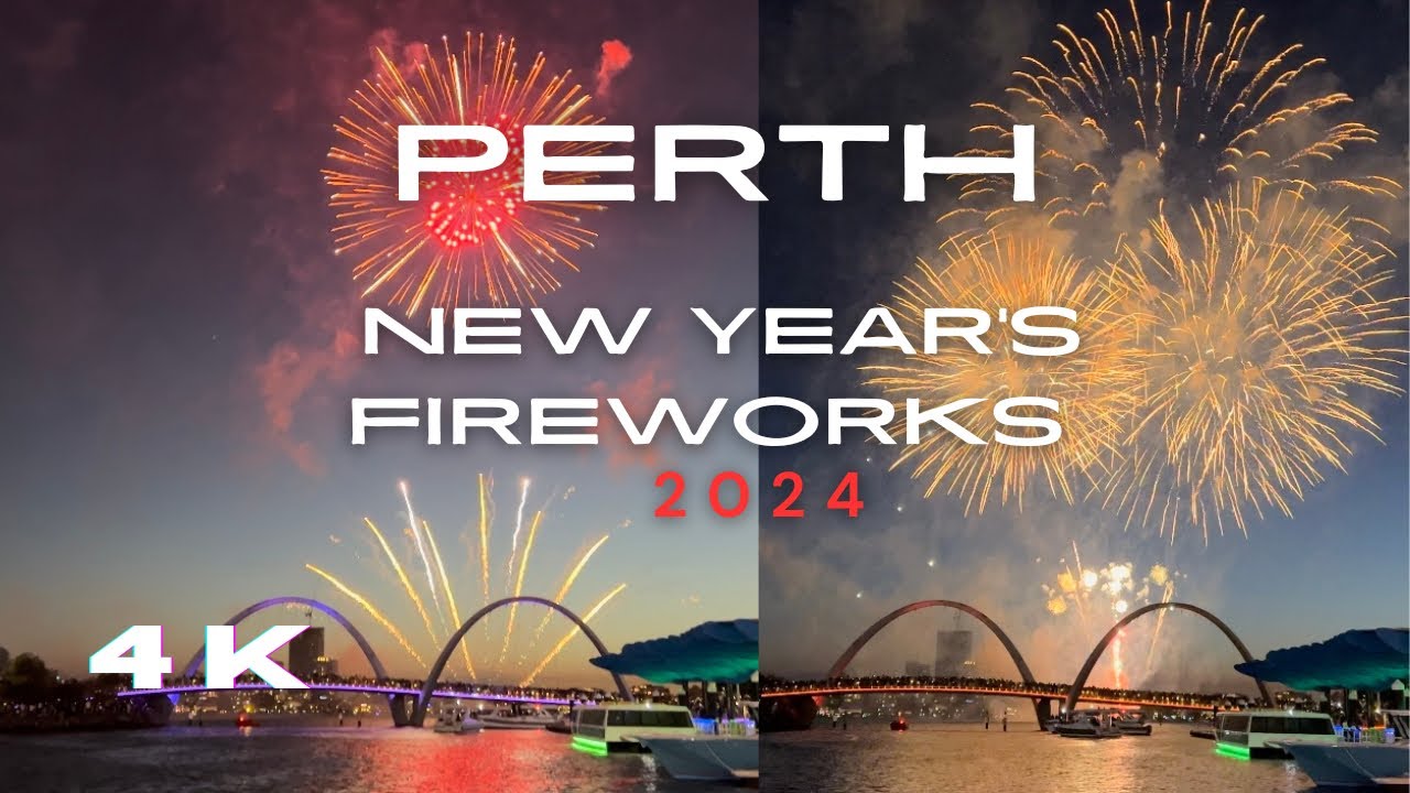 New Year&rsquo;s Fireworks | Elizabeth Quay Perth 2024 #perth #australia #fireworks #newyear #travel