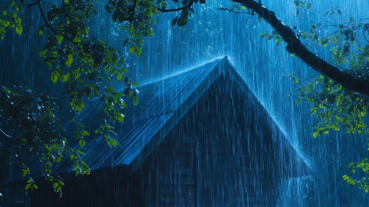 (No Ads) Heavy Night Rain on Tin Roof 🌧️ ASMR Rain Sounds for Deep Sleep & Overthinking Relief