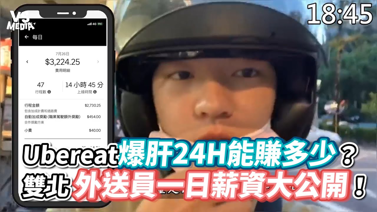 Ubereat爆肝24H能賺多少？雙北外送員一日薪資大公開！《VS MEDIA》