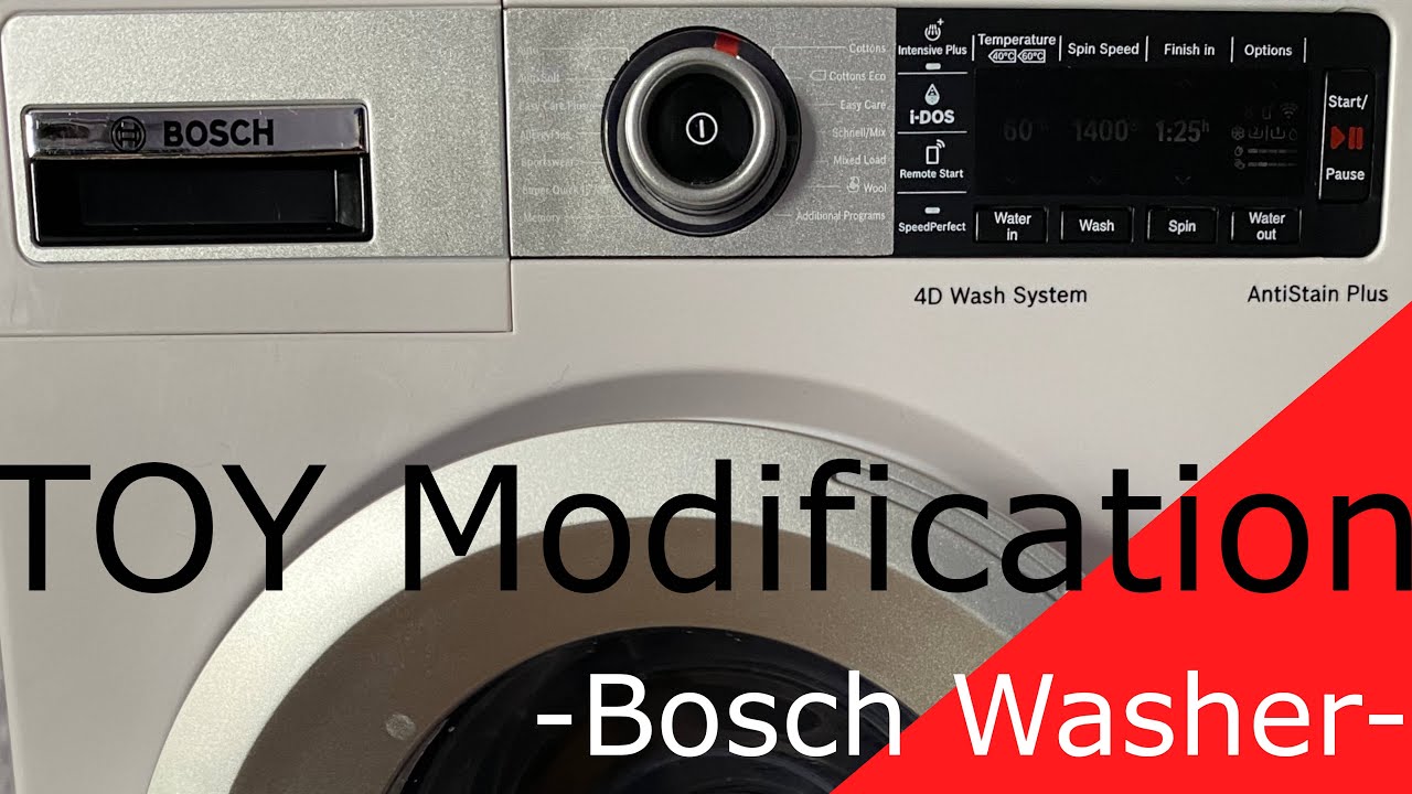 Modified Theo Klein Bosch Toy Washing Machine - Demonstration & Cycle Imitation