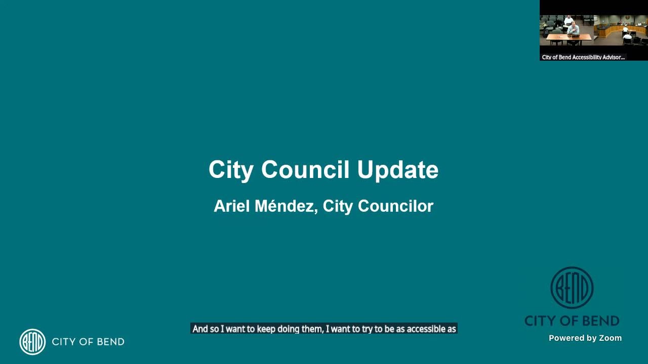 City of Bend Accessibility Advisory Committee Regular Meeting – 01/22/2026 – 1:00 PM
