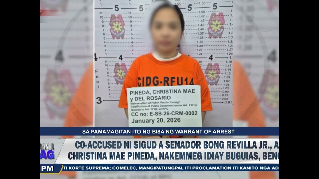 Co-accused ni sigud a Senador Bong Revilla Jr., a ni Christina Mae Pineda, nakemmeg idiay Buguias