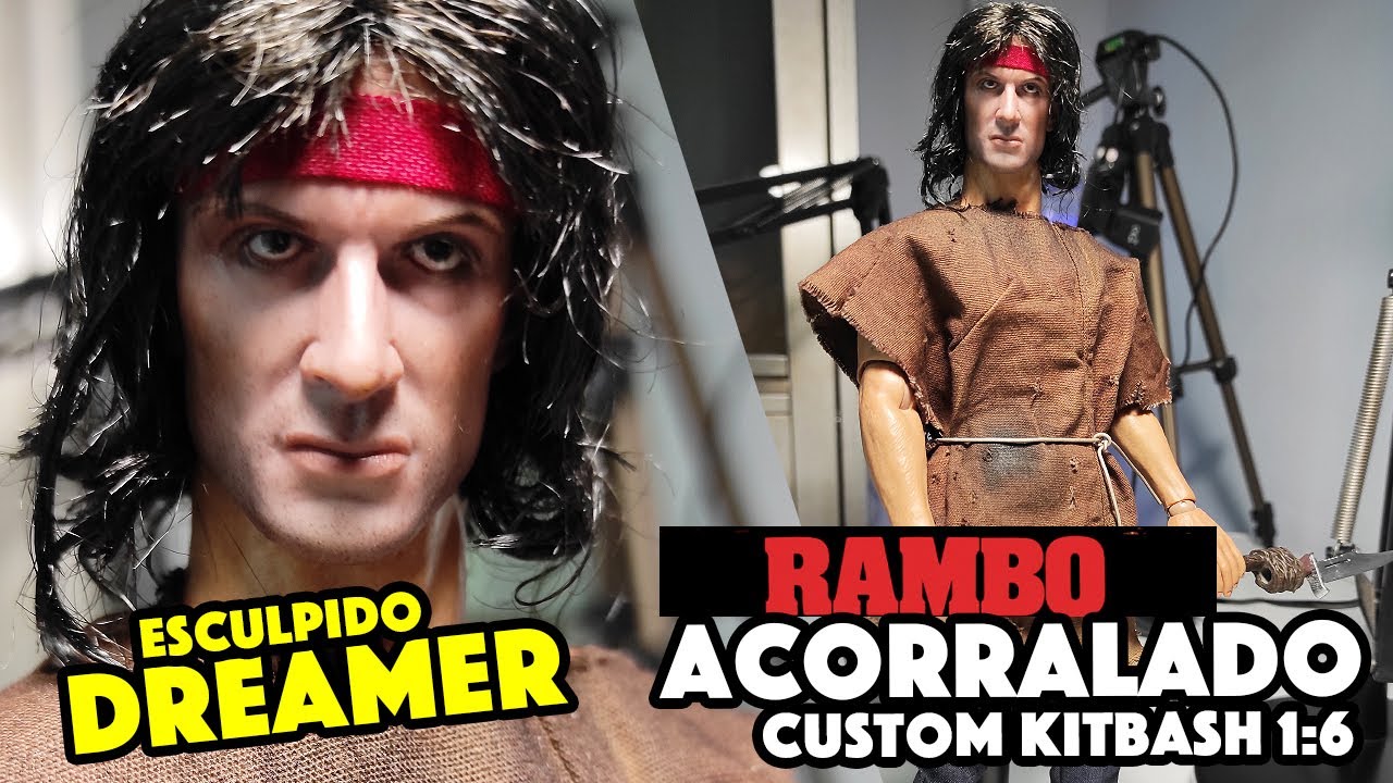 | 🔥 #FIGURA #RAMBO #1:6 #FIRSTBLOOD | #CUSTOM #KITBASH 30 cm #ACORRALADO esculpido #DREAMER 1/6