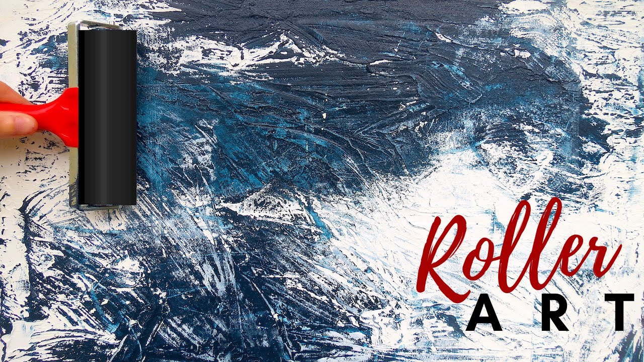 Making Abstract Art with a ROLLER  |  Thick Texture Painting