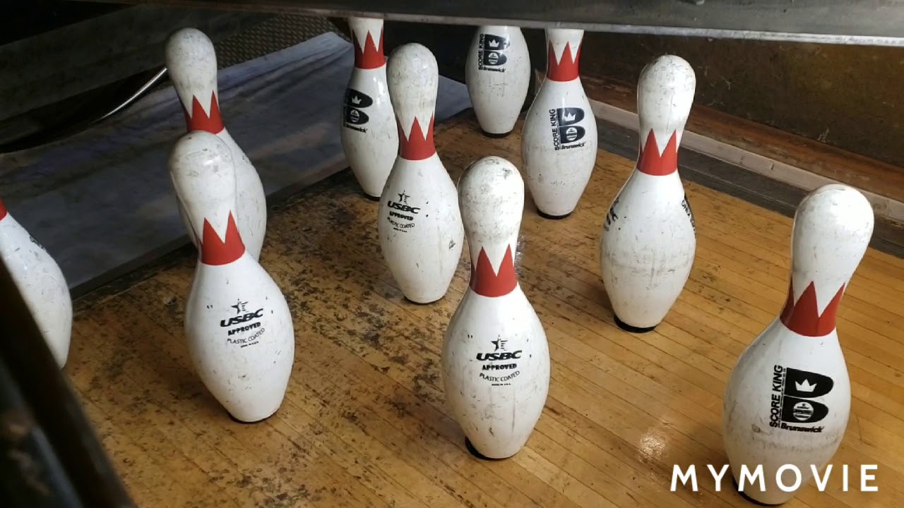 Garage bowling alley stub lane and Brunswick pinsetter - hit subscribe !