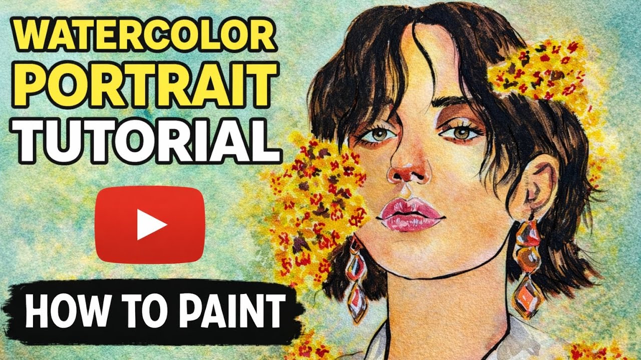 Easy Watercolor Portrait Painting | Step-by-Step Tutorial for Beginners