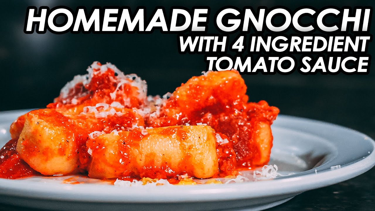 Homemade GNOCCHI with 4 Ingredient TOMATO SAUCE (Marcella Hazan Recipe)