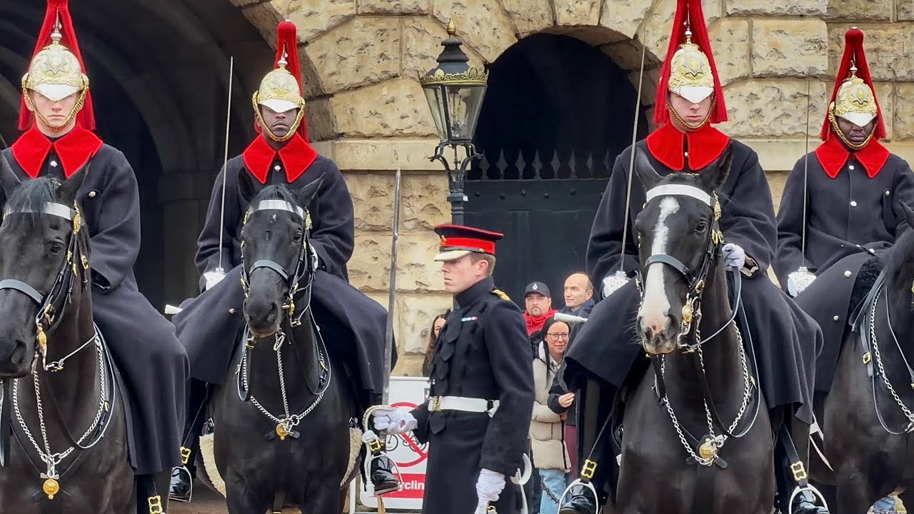 Magnificent Blues and Royals Inspected by Officer on Horse Guards Parade 🇬🇧
