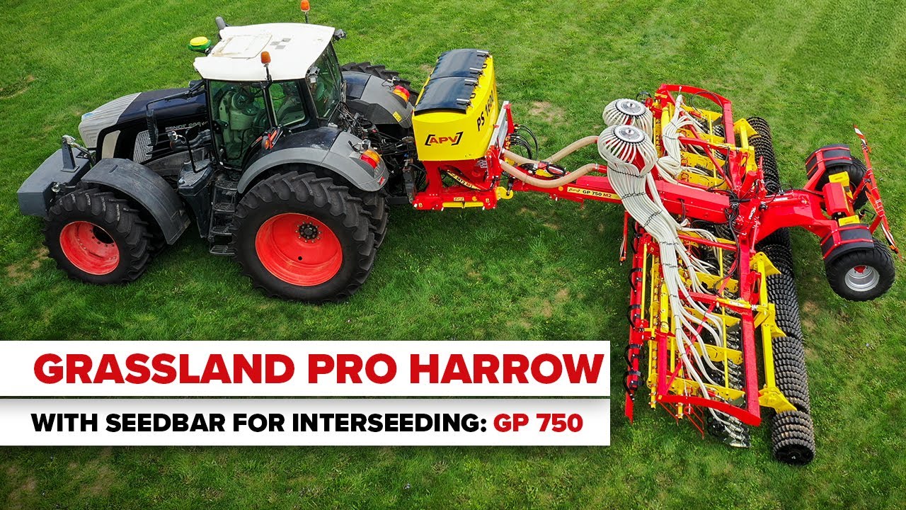 Bessere Grünlandpflege mit dem Grünlandprofi GP750: Säschiene, Pneum. Sägerät und Verteilerköpfe