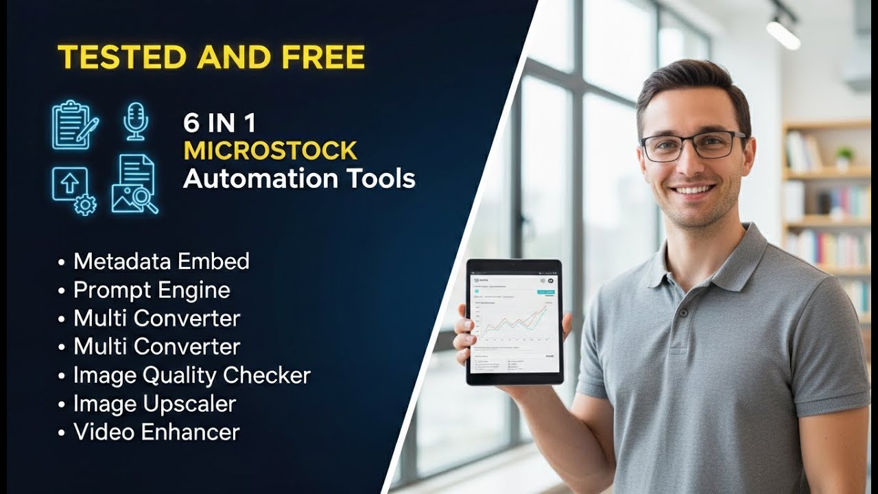 Tested Free 6 in1 Microstock Automation Tools By Farhad In 2026 | Metadata Prompt Upscaler Converter