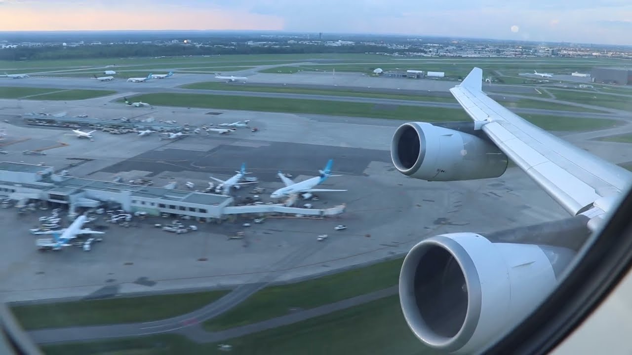 Buzzsaw Lufthansa A340-313 Take-Off at Montreal Trudeau Airport