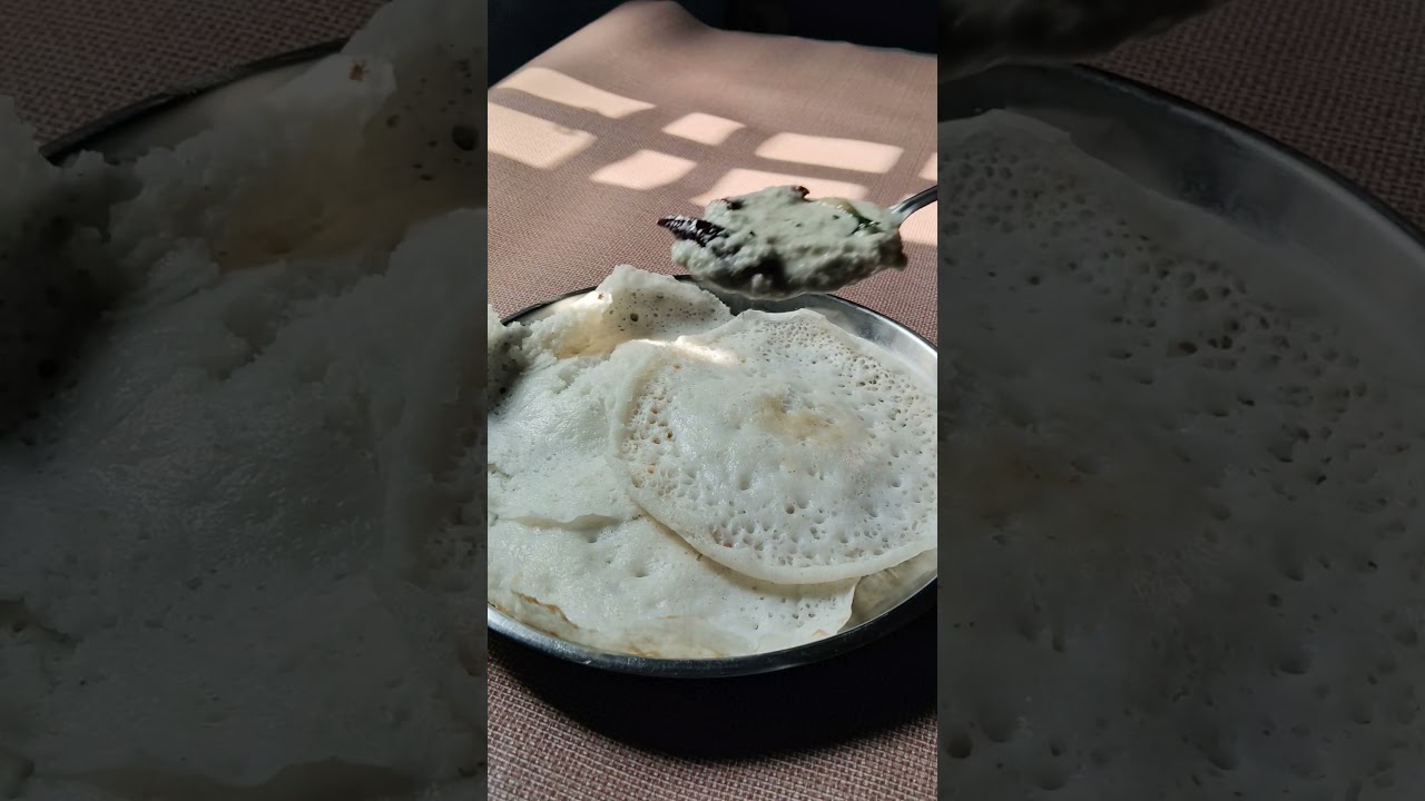 Kerala morning breakfast/ appam and coconut chutney #food #kerala #keralafood #appam #chutney