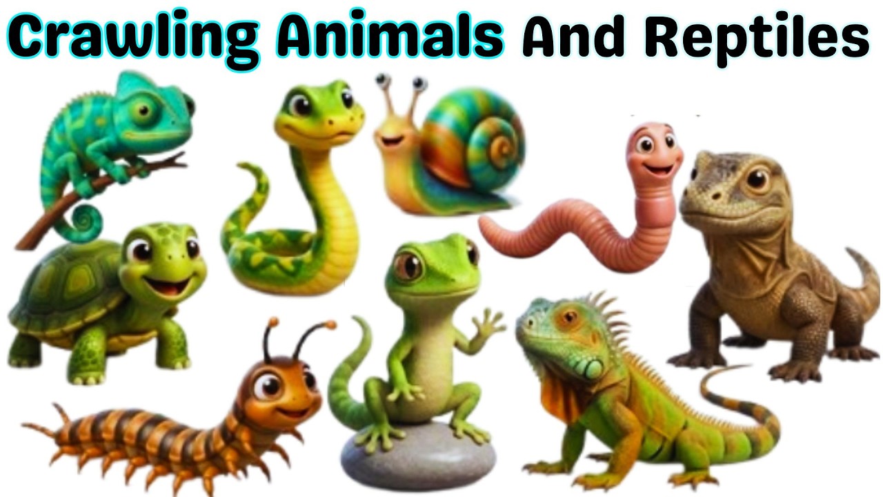 Crawling Animals Song for Kids | Learn Reptiles & Creepy Crawlies | Fun Educational Video | Toddlers