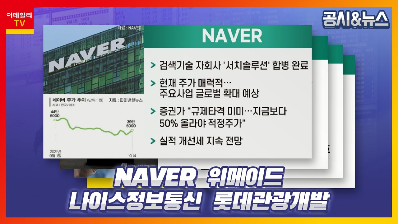 NAVER, 위메이드, 나이스정보통신, 롯데관광개발_공시&뉴스 (20211015)