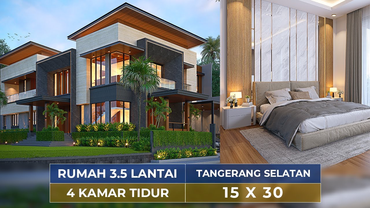 RUMAH SUPER MEWAH DENGAN 4 KAMAR & SWIMMING POOL BERSUASANA VILLA DI TANGERANG !! - JASA DESAIN