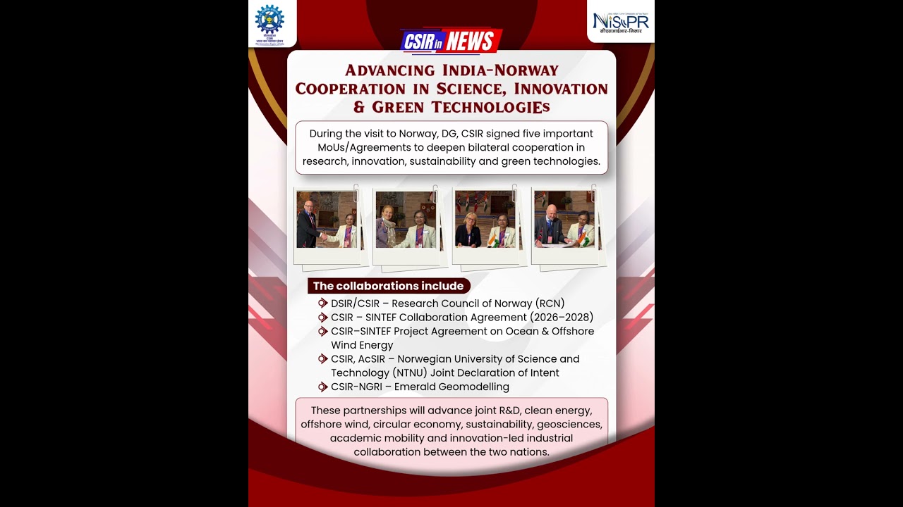🌍 CSIR Strengthens India&ndash;Norway Scientific Collaboration