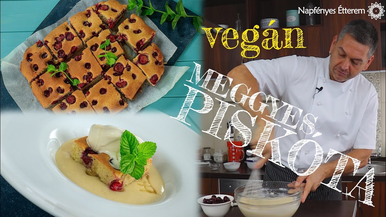 Meggyes piskóta - könnyü, laza, VEGÁN