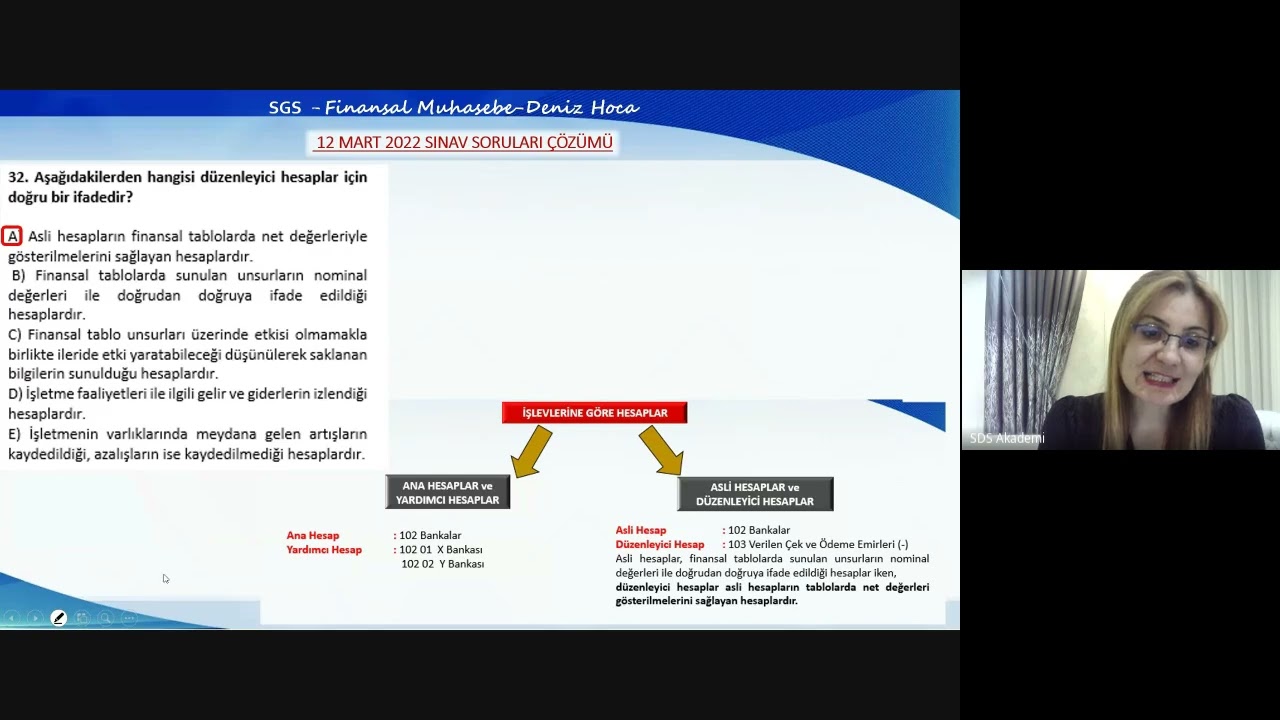 Finansal Muhasebe 2025/1 SGS Kamp Soru Çözümü 03/03/2025 Part 1-SDS Akademi