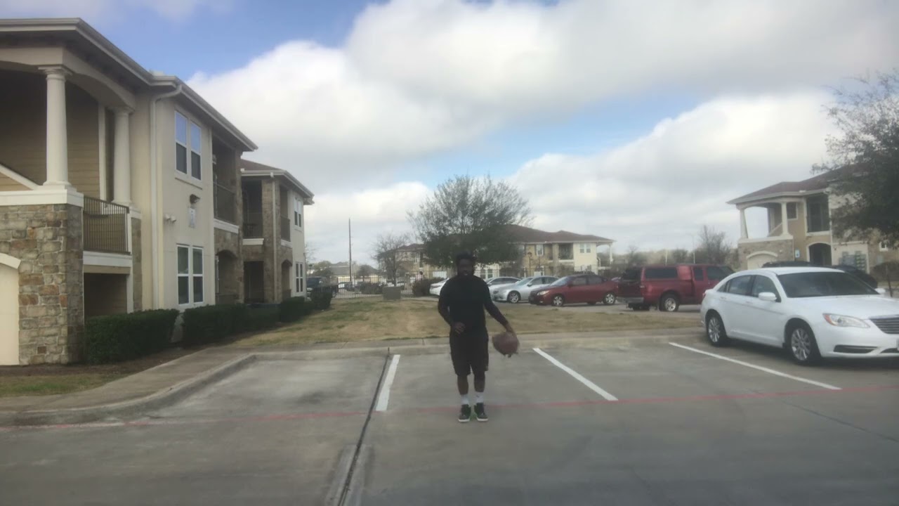 Uncle Skoon working out with Grocery bag with a basketball working on handles ￼