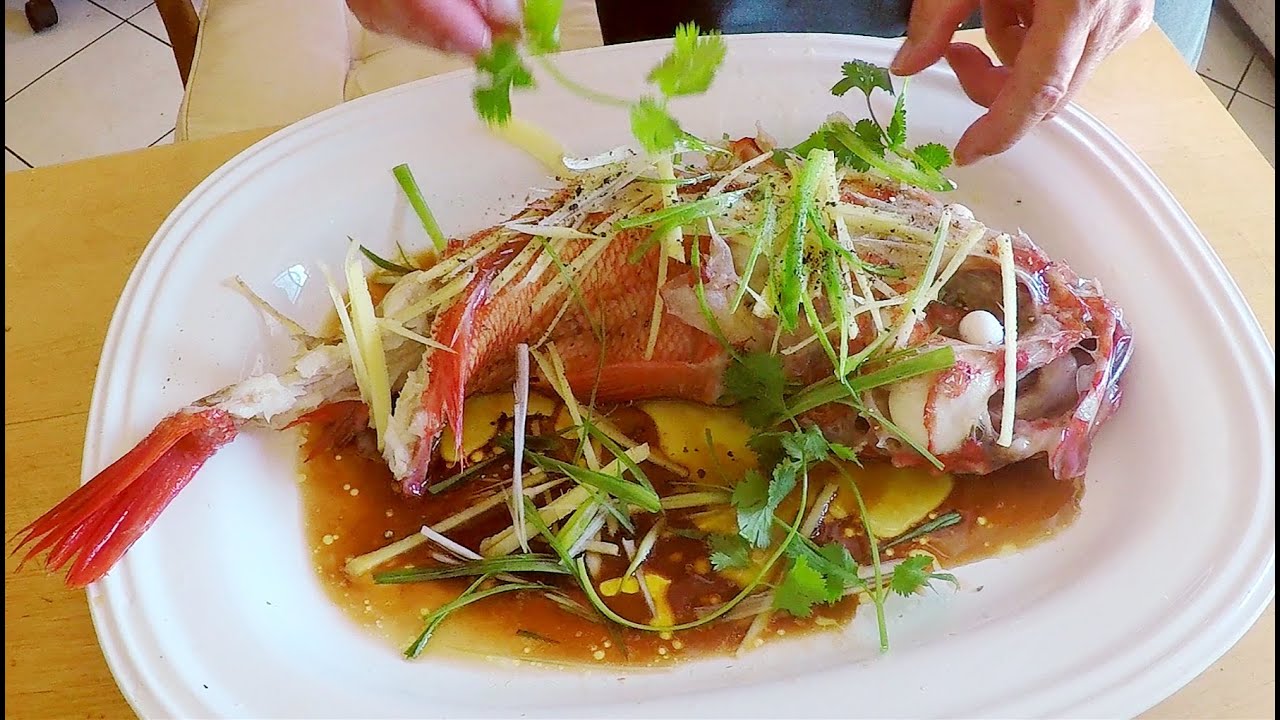 How to Steam A Rock Cod With Ginger And Scallion.