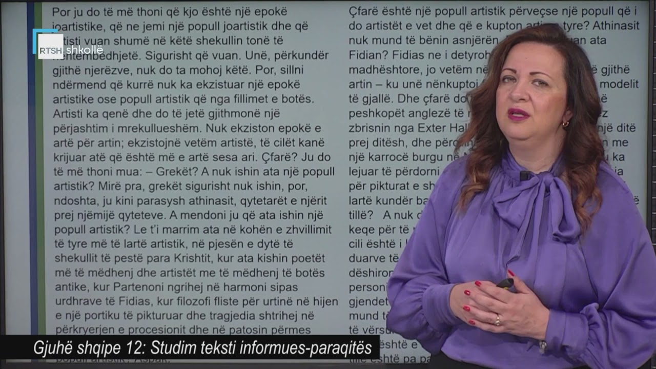 Gjuhë shqipe 12 - Studim teksti informues-paraqitës